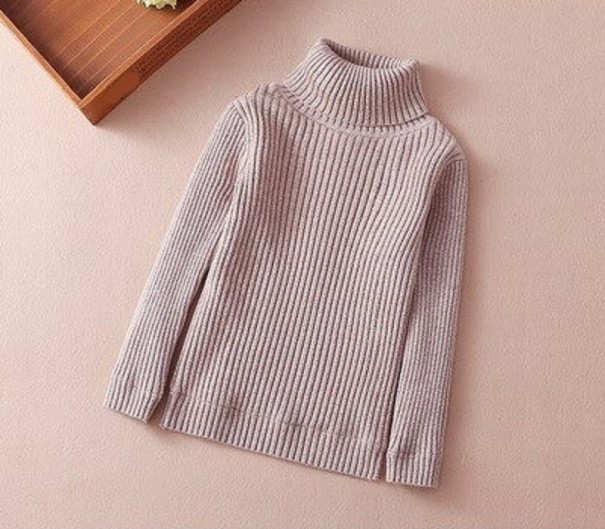 Rollkragenpullover für Mädchen L596 beige 10