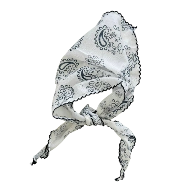 Romántico pañuelo triangular de flores de 90 x 29 cm para el cuello, envoltura para el cabello de verano, diadema, cinta para el cabello, pañuelos para mujeres, cuatro estaciones blanco