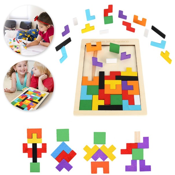 Rompecabezas de tetris de madera 1