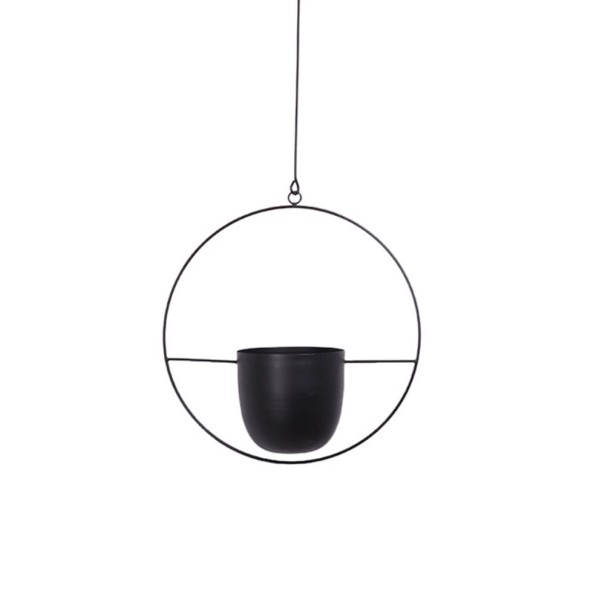 Ronde hangende bloempot wit