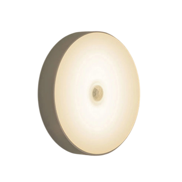 Ronde nachtlamp 8,3 x 8,3 x 2 cm LED-bewegingssensor Warm wit USB-oplaadbaar Wandlamp voor slaapkamer, gang, badkamer Energiebesparend 1