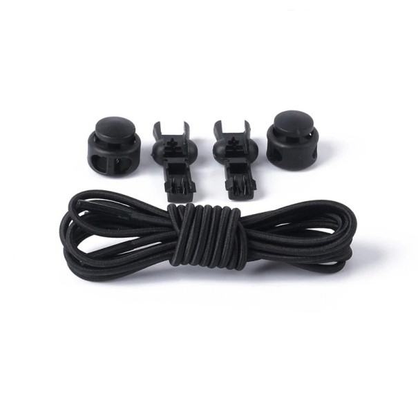 Ronde veters zonder strik Elastische veters 100 cm Snel aan te trekken Sportief comfort Draagcomfort Geschikt voor kinderen en volwassenen zwart