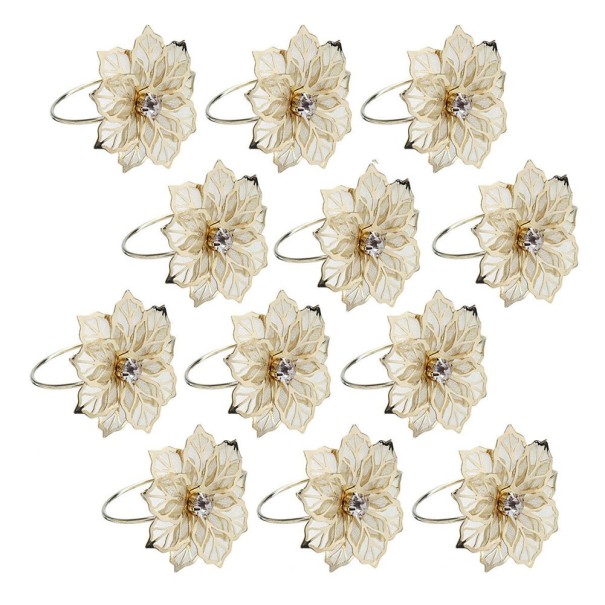 Ronds de serviette décoratifs avec fleur 12 pcs 1