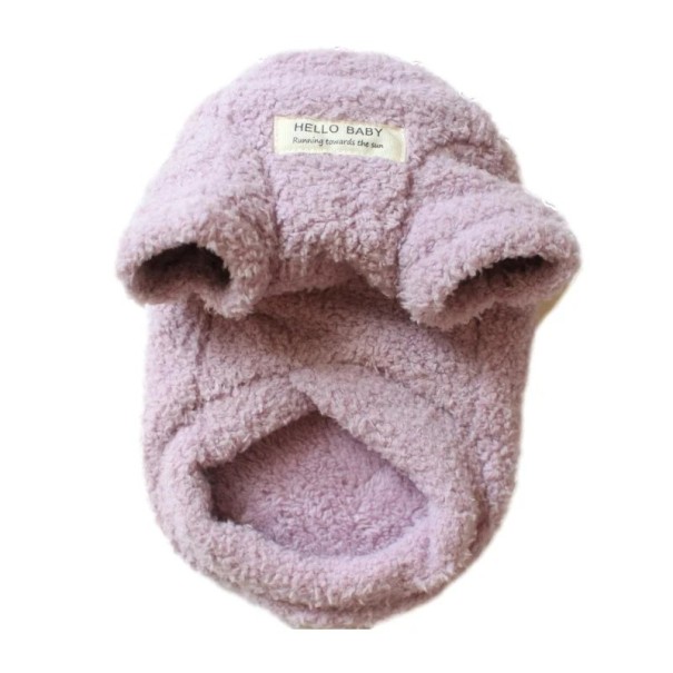 Ropa de invierno cálida para perros pequeños Chaqueta de felpa aislante para perros Chaqueta polar suave para cachorros Ropa para perros de 0,5 - 1,5 kg morado