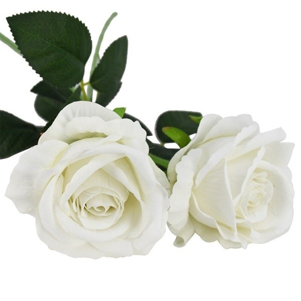 Rosa artificial 2 uds. blanco
