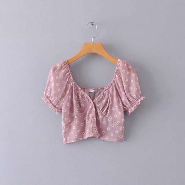 Rosa crop top för kvinnor