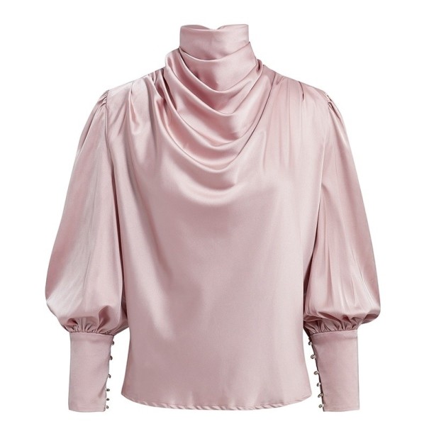 Rosa damblus med långa ärmar L