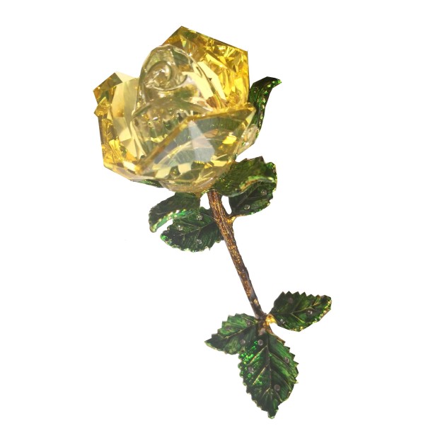 Rosa de cristal decorativa amarelo