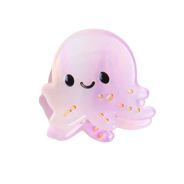 Rosa Mini-Oktopus Haarklammer 3 x 2,7 cm Niedliche dekorative Haarklammer Meeresmotiv Kleines Haarschmuck für Kinder und Frauen 1