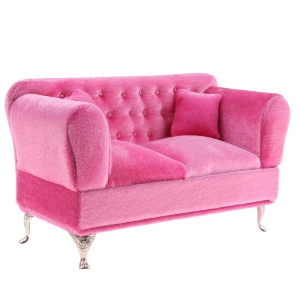 Rosa Sofa für eine Puppe 1