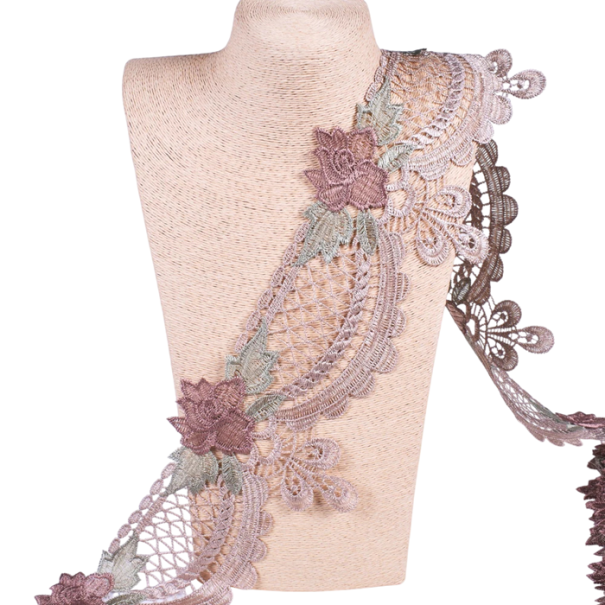 Rosa Spitzenband 91 cm Polyester Dekorationsspitze zum Verzieren von Kleidern, Bekleidung, Modeaccessoires und Hochzeitsdekorationen 1