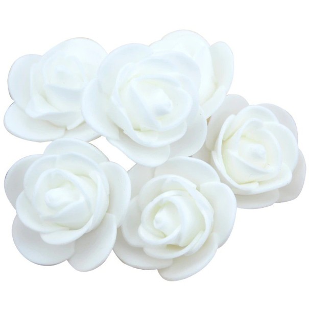 Rosas de espuma decorativas 100 piezas J3279 blanco