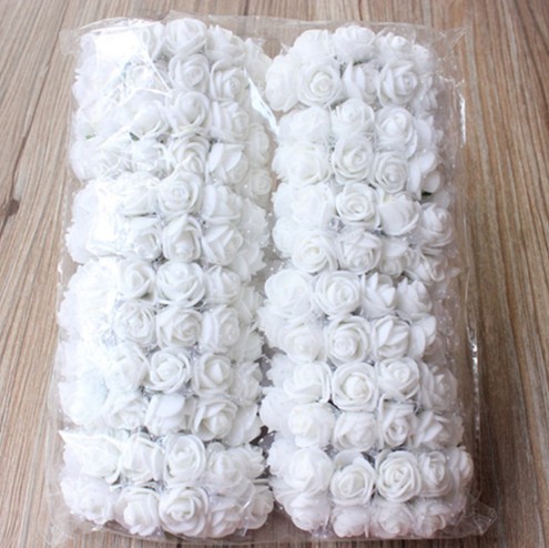 Rosas de espuma decorativas 144 piezas J3280 blanco