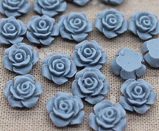 Roses décoratives 50 pcs bleu