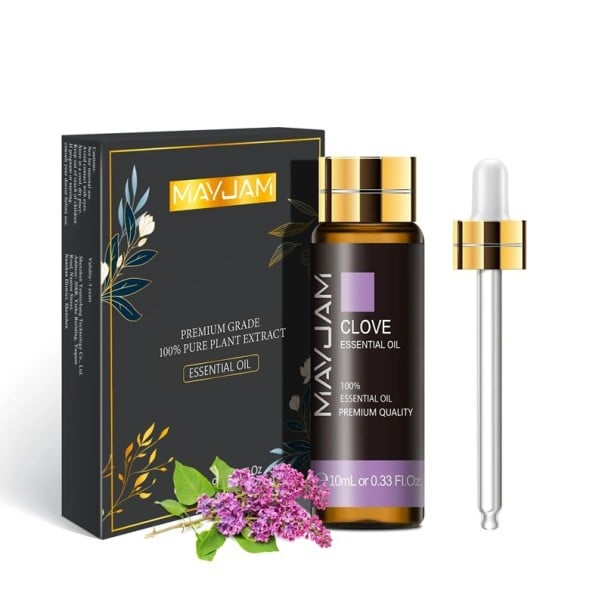 Rostlinný esenciální olej 10 ml s pipetou Přírodní aromatický olej do zvlhčovače a difuzéru Vůně pro relaxaci Domácí aromaterapie Clove
