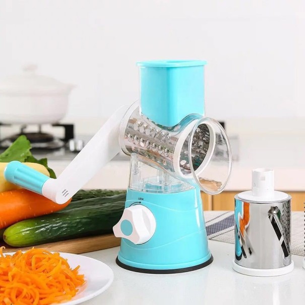 Rotary Grater with Attachments light blue