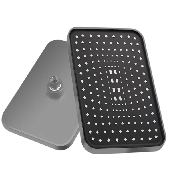 Rotating Rain Shower Head 30 x 21 cm 360° High-Pressure ABS Head with High Flow Universal 1/2" Thread Bathroom Accessories grey