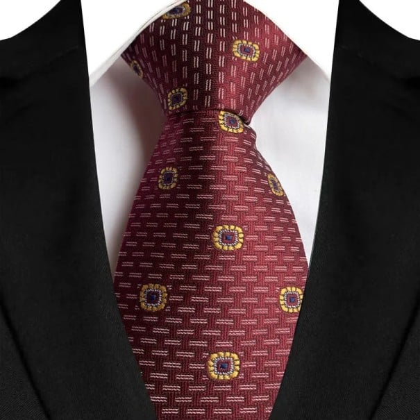 Rote Herrenkrawatte mit Muster 145 x 8 cm Elegante Krawatte Stilvolles Herrenaccessoire Geschäfts- und Gesellschaftsveranstaltungen Hochwertiges 1