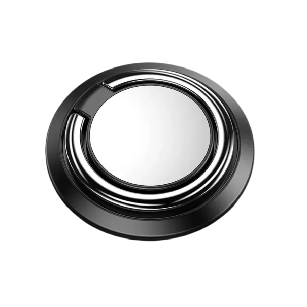 Roterende mobiltelefonholder med fingerring Klistermærke på bagsiden af telefonen Magnetisk element 360° rotation Tabletholder sort