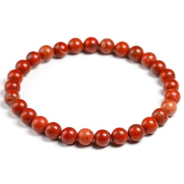 Rött jaspisarmband för kvinnor 20 cm 8 mm