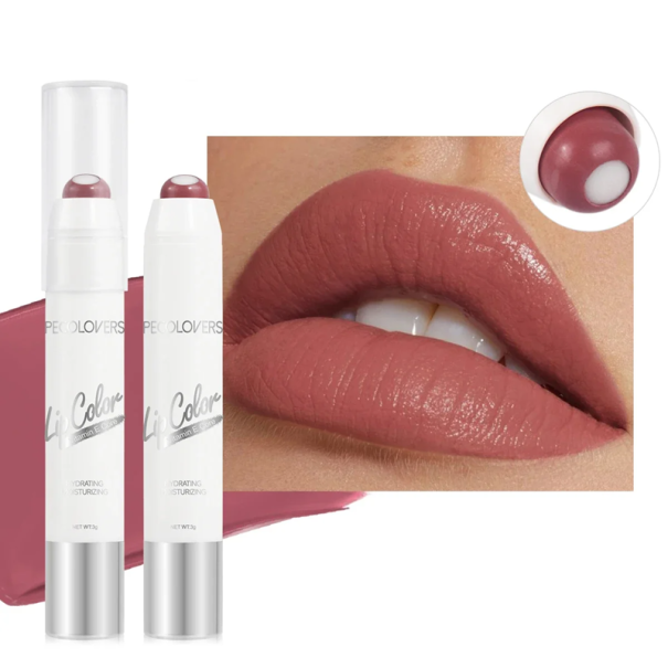 Rouge à lèvres mat waterproof 2 en 1 et baume hydratant 3 g Maquillage longue durée Résistant au transfert Nutrition et soin des lèvres 4