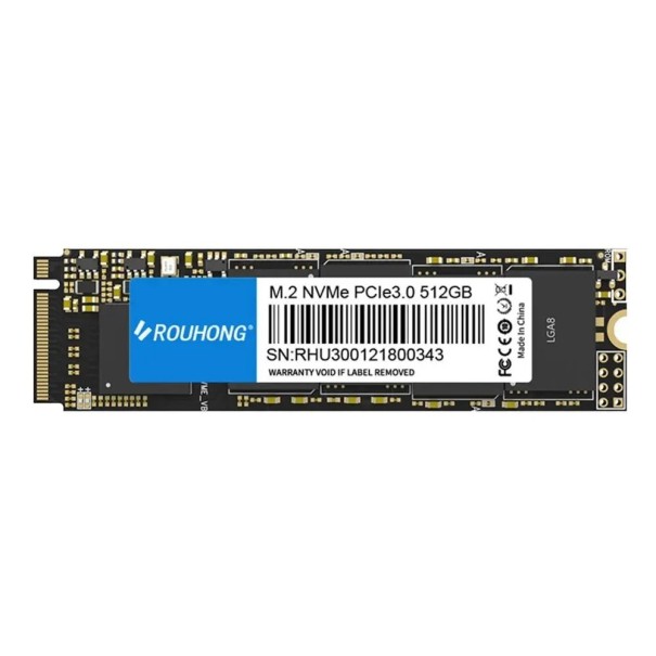 ROUHONG SSD NVMe M.2 512GB PCIe 3.0 Wysokowydajny wewnętrzny dysk SSD do laptopów i komputerów stacjonarnych Niezawodne przechowywanie i szybka wydajność 1
