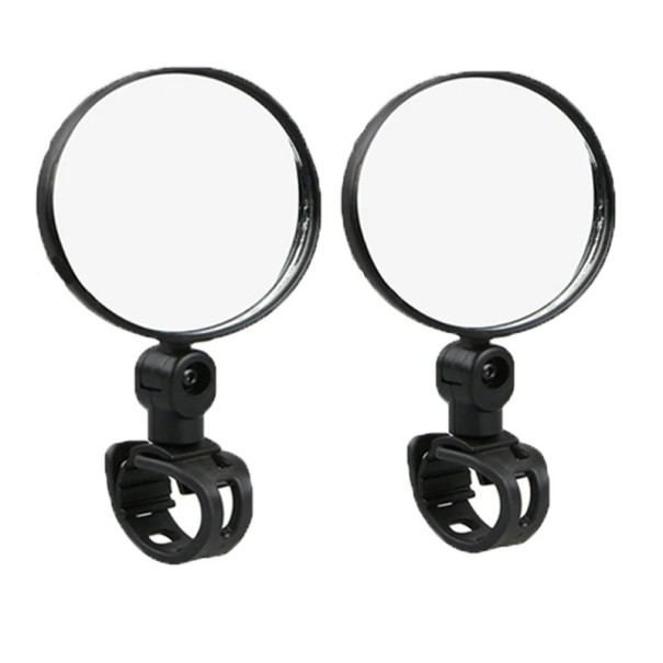 Round Bicycle Mirrors 2 pcs Black Rotatable Mounting for Handlebars 15–35 mm Diameter 7.8 cm Tool-Free 1