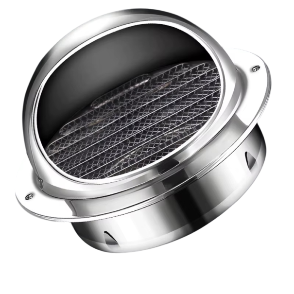 Round Fan Cover 150 mm 19x5x14.5 cm Stainless Steel Waterproof Ventilation Grille Wall Ventilation Outlet Moisture Seal 1