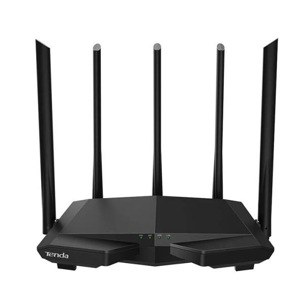 Router Wi-Fi negro para apartamento y casa Red de doble frecuencia 2,4 + 5 GHz Cinco antenas con señal amplificada Amplia cobertura 1
