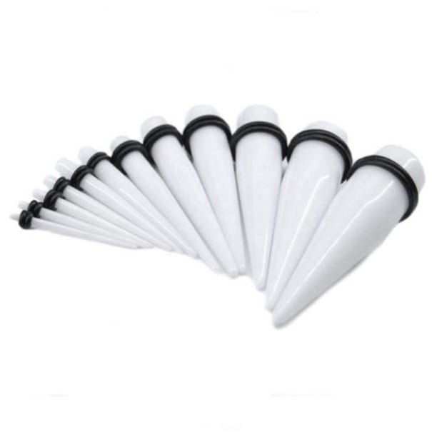 Rovný akrylátový roztahovák bílá 16 mm