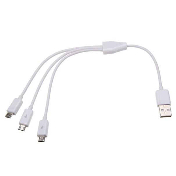 Rozbočovací kabel USB na 3x Micro USB 1 m 1