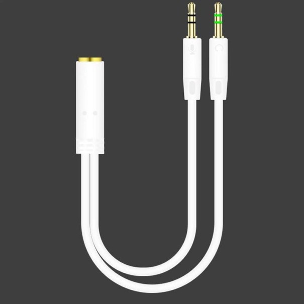Rozdvojka audio 3,5mm jack biela