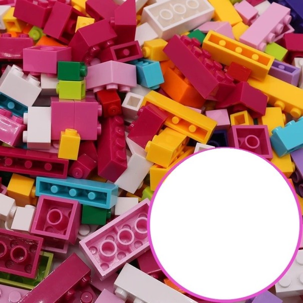 Roze bouwpakket 1000 stuks Bouwstenen en bouwmat 1