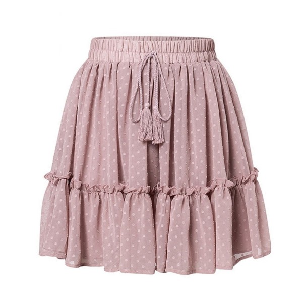 Roze damesrok met stippen S