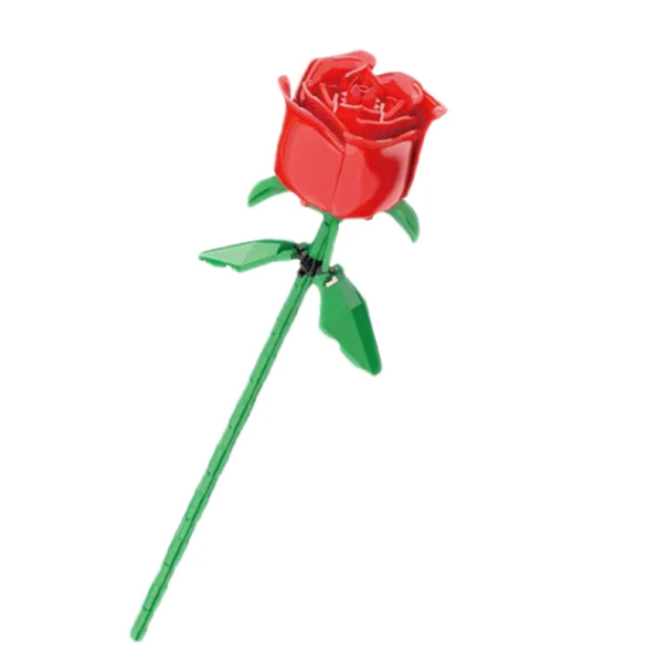 Rozenbouwpakket 21 cm Bloem van stenen Creatief model Lego decoratie Romantisch cadeau voor kinderen en volwassenen Creaties van stenen rood