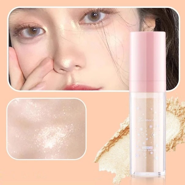 Rozjasňovací pudr na obličej Lesklý rozjasňovač Dlouhotrvající třpytivý pudr Highlighter na obličej a tělo Champagne Gold