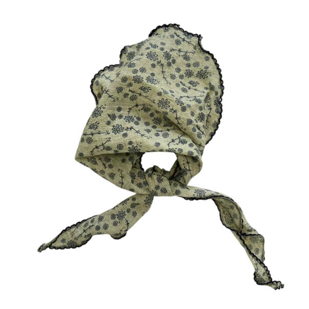 Rozkvetlá 90 x 29 cm letní vlasová stuha Trojúhelníkový šátek na krk Dámská čelenka Kapesník do vlasů Módní pokrývka hlavy zelená