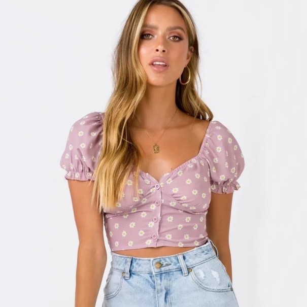 Różowa damski crop top XS