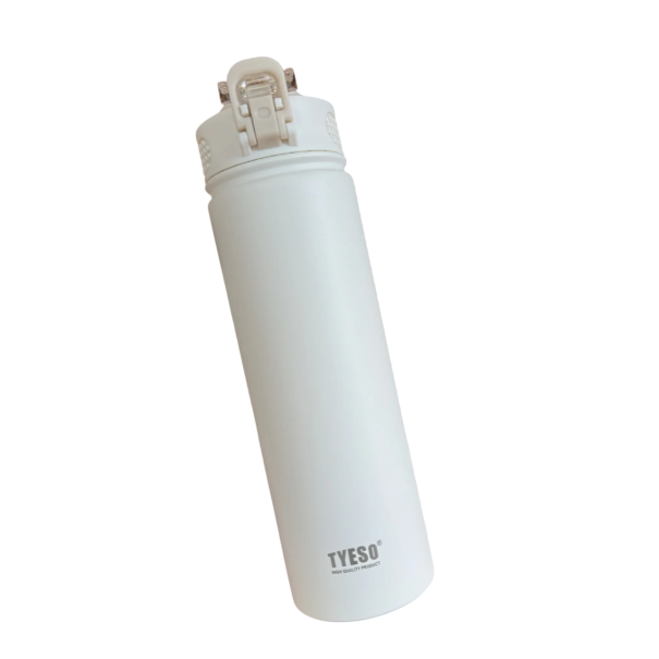 Rozsdamentes acél termosz szívószállal 750 ml Duplafalú vákuumszigetelés Termopalack hideg és meleg italokhoz Utazási termosz szivárgásmentes fedéllel Könnyű és tartós konstrukció fehér