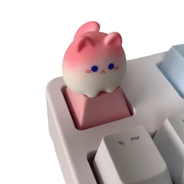 Roztomilá klávesa mačka dekoratívny keycap pryskyřice OEM pre mechanickú klávesnicu artisan doplnok pre herný setup PC ružová