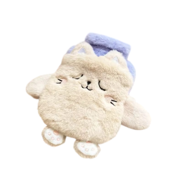 Roztomilý plyšový termofor Kawaii kočička 400 ml 21 x 15 cm Ohřívačka rukou nohou břicha Láhev na horkou vodu proti výbuchu 1
