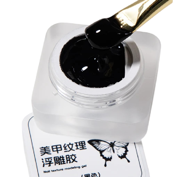 RSNAIL Reliefgel-Nagellack 5 g 3D Nagelmalerei Dicke Modelliergel für DIY Zeichnung Maniküre Nail Art Dekoration schwarz