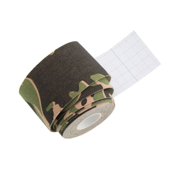Ruban de kinésiotaping camouflé 5 cm x 5 m vert armée