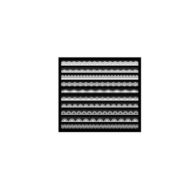 Ruban décoratif en dentelle blanche 10×150 mm Motifs de dentelle colorés Ensemble de rubans autocollants pour décorations créatives et projets ornementaux 1