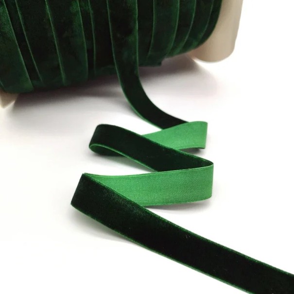 Ruban en velours de 6 mm et 4,6 m Ruban décoratif Ruban en velours luxueux pour cadeaux Décoration de mariage Création créative Ruban décoratif pour travaux manuels vert foncé