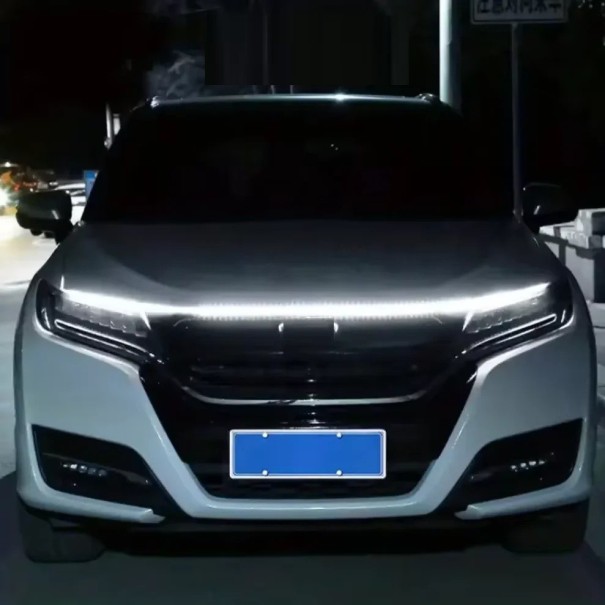 Ruban lumineux LED pour capot de voiture 180 x 1,1 x 0,6 cm Effet météore dynamique 12 V Éclairage décoratif étanche blanc