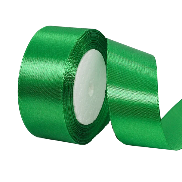 Ruban satiné brillant de 4 cm sur 22 m Décoration de ruban pour emballage de cadeaux Décorations de mariage Création créative Fabrication vert