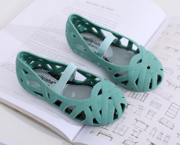 Rubberen ballerina&#39;s voor meisjes lichtgroen 33,5