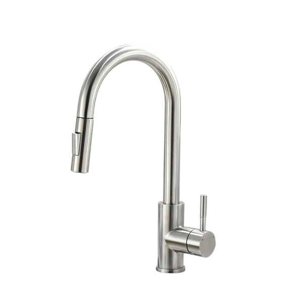 Rubinetto da cucina estraibile G1/2 Rubinetto miscelatore monocomando Rubinetto moderno per cucina e bagno argento