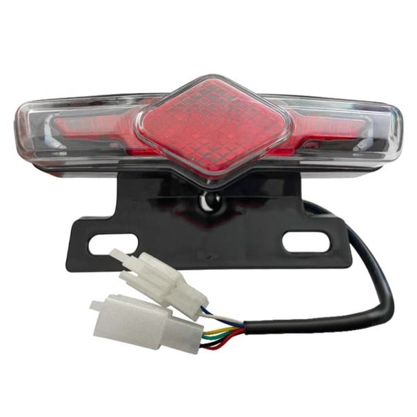 Rücklicht LED für E-Bikes mit Blinker 36 V 48 V und 60 V Brems- und Positionslicht 145 x 70 x 30 mm Kunststoff ABS mit Halterung für das Nummernschild 1